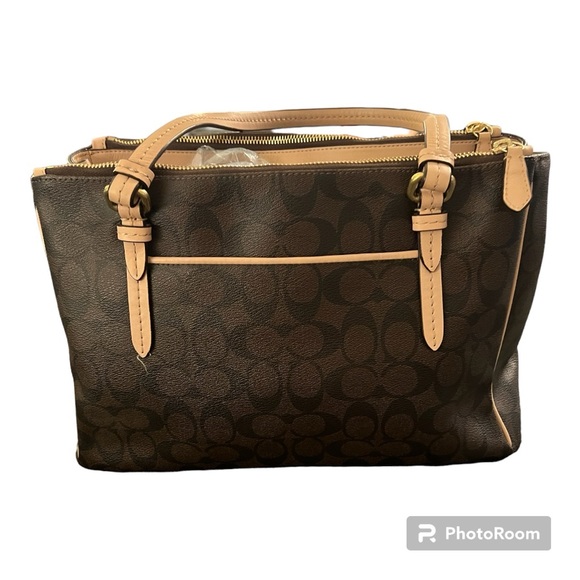 Coach Signature Peyton Double Zip w/ Matching Wallet- EUC - Picture 5 of 14